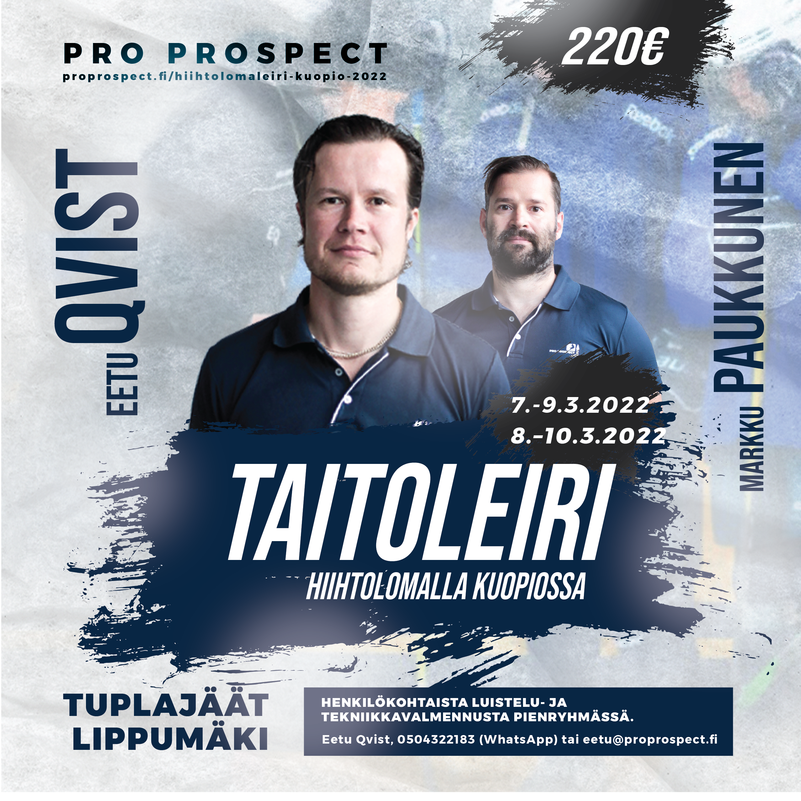 Jääkiekon taitoleiri Kuopiossa hiihtolomaviikolla 2022